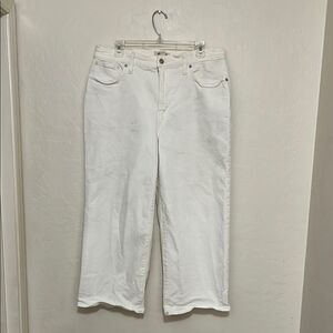 Madewell The Perfect Vintage Wide Leg Crop Jean White Boho Coastal Modern